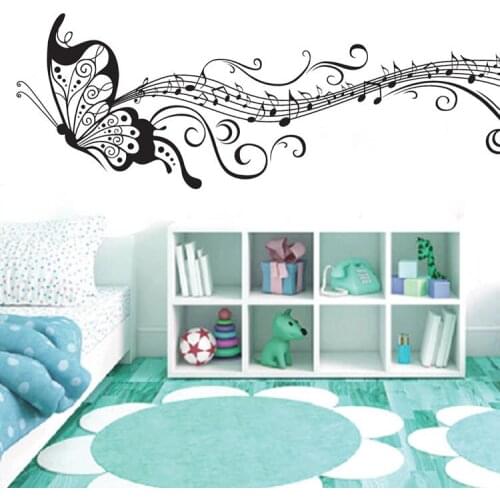Removable Diy Black Music Notes Pvc Wall Sticker Dance Room Bedroom Wallpaper Wall Art Murals Posters Home Decoration