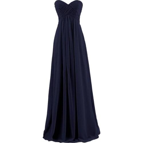 2018 New Chiffon Cheap Long Formal robe de soiree Brides Sweetheart Prom party Gown 2018 vestido de Festa bridesmaid dresses