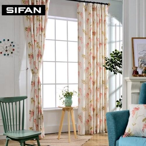SIFAN Cotton Curtains For Windows