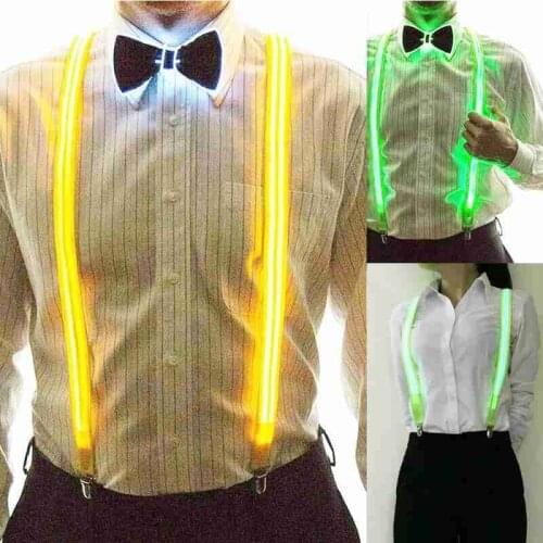 Super Bright Led Suspenders Male Flashing Adjustable Light Up Suspender For Running Riding Outdoor Night Cycling Body Strap Belt