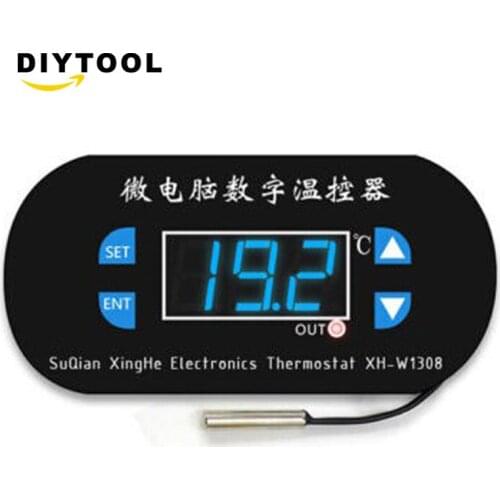 W1308 thermostat blue LED display digital temperature controller switch -55-120 C temperature control socket