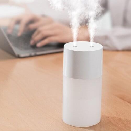 270ml Air Humidifier Double Nozzle Ultrasonic Humidifier USB Rechargeable Dual Spray Silent Air Humidifier with Night Light