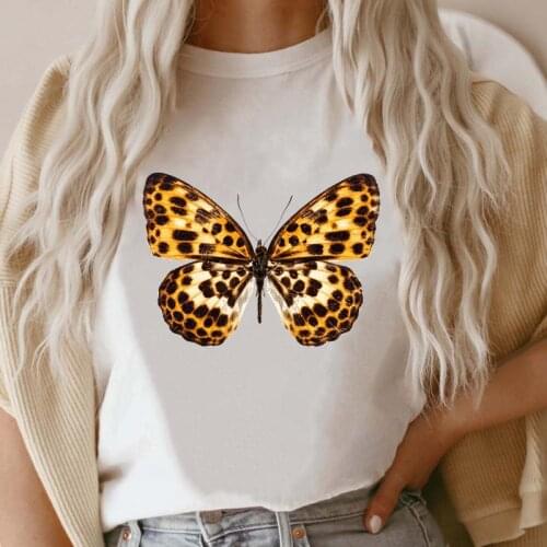 Fashion Butterfly Lovely Casual Women Print Graphic Fall T-shirt Short Sleeve Tee T Shirt Female Cartoon Top 90s Ladies Clothing