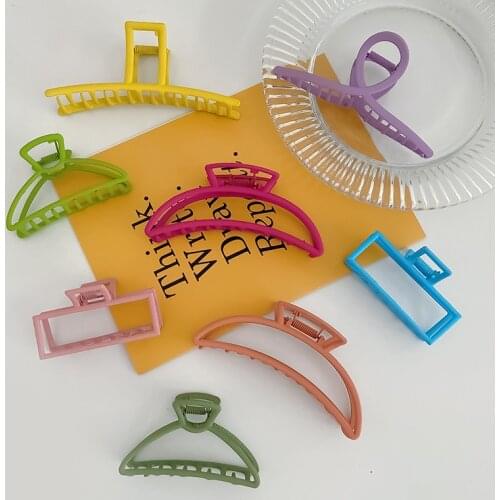 2021 New Women Elegant Candy Color Metal Geometry Hair Claws Sweet Hair Decorate Clips Headband Hairpin Fashion Hair Accessories