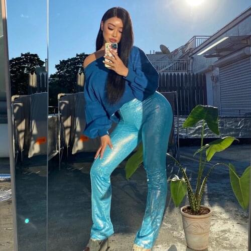 3 Colors Kylie With Y2k Elastic Waist Super Flash Polka Dot Sequin Casual Straight Trousers