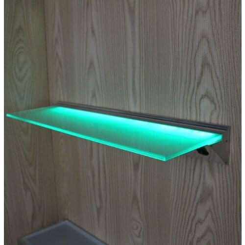 1pcs X90cm Length RGB Or Blue ColorSMD LED Profile Light For Clip 8mm Glass Wall Mounted LED Aluminum Glass Shelve Without Glass