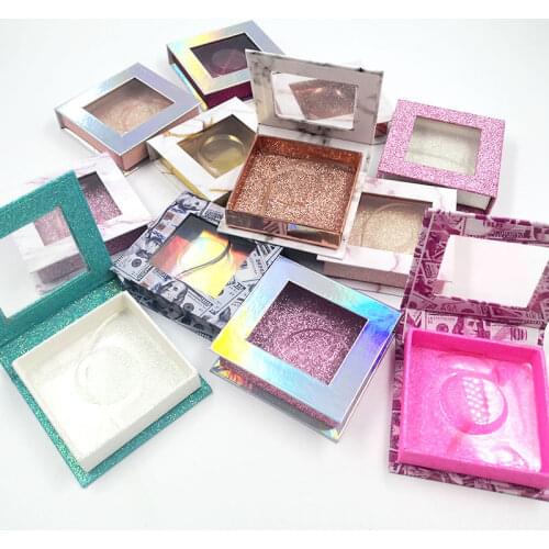 10/20/50 pcs wholesale false eyelashes packaging box fake 3d mink lashes boxes faux cils strip diamond magnetic case empty