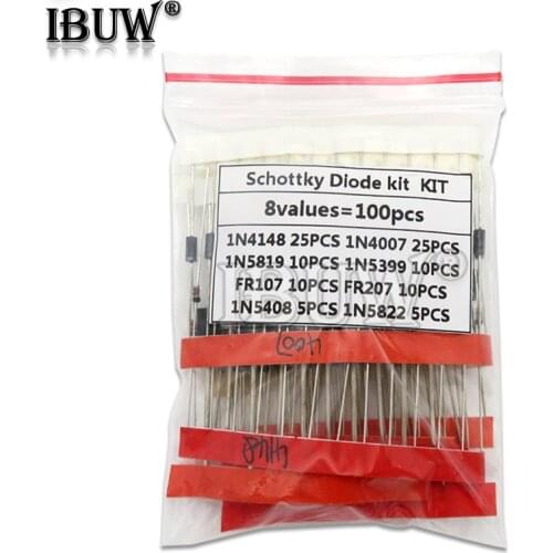 100PCS 1N5399 1N5408 1N4148 1N4007 1N5819 1N5822 FR107 FR207 Switching Diode component diy kit Diode kit original