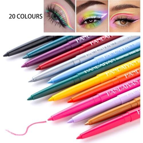 20 Colors Liner Liquid Pearlescent Matte Waterproof Difficult To Smudge Eyeliner Gel Pen Rotatable Ryeliner Rye Shadow Tools New