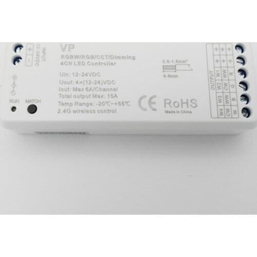 20pcs 4CH*3A 12-24VDC CV Controller VP Controller Dimming/color temperature/RGB/RGBW 4 in1 2.4GHz RF Wireless Reciever VP