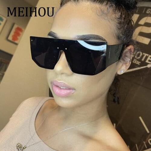2021 Flat Top Square Oversized Women Shades Vintage Designer Big Frame Sun Glasses Men Gradient Female Oculos Feminino UV400