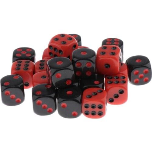 24 Sets of 6 Side Dice DND Double Color for Board Game-Free Velvet Bag