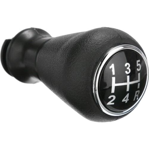 5 Speed Car Leather Gear Stick Shift Knob Shifter Lever