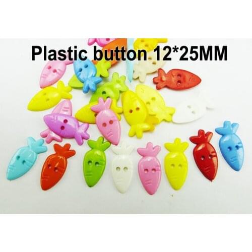 50PCS Radish Mixed Colors Dyed Plastic Buttons Coat Boots Sewing Clothes Accessory Carrot Button P-236