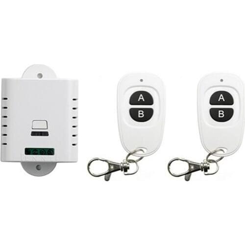 85V 110V 120V 220V 250V 1CH 10A RF Wireless Switch Relay Receiver Remote Controllers & 2* White AB keys Waterproof Transmitter