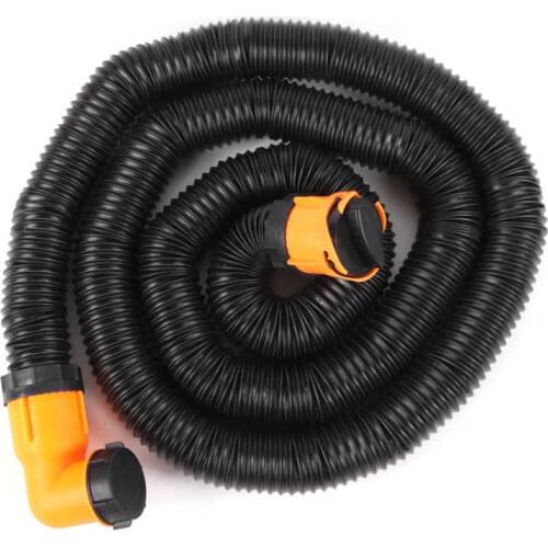 RV Accessories 15ft Sewer Hose Kit with Swivel Adapter Fitting Translucent Elbow Storage Caps for RV Campers RV Sewer Hose