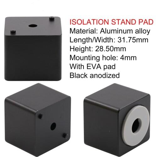 31.75x31.75x28.5mm Aluminum AMP Feet Isolation Stand Pad Base for Speaker Turntable DAC CD DVD Radio HIFI Audio DIY 1PC/Lot