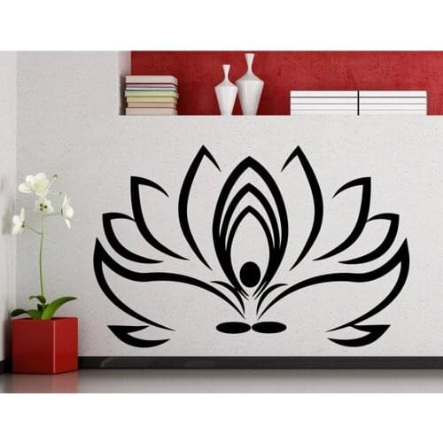 Lotus Flower Wall Sticker Yoga Symbol Sports Fitness Vinyl Decal Home Interior gym Decoration Waterproof High Quality Mural G271