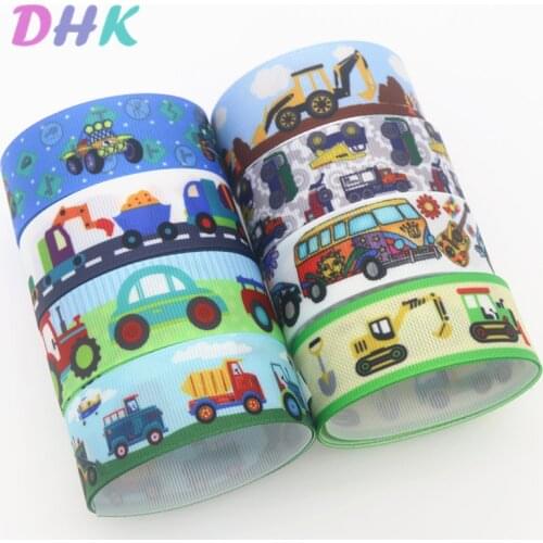 DHK 50yards car machine Printed Grosgrain Ribbon Accessory Hairbow Headwear Decoration DIY Wholesale OEM S1275
