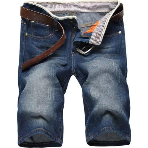 Summer Men Jeans Fashion Ripped Straight Denim Shorts Jeans Destroyed Hole Loose Comfortable Fifth Pants Streetwear 2021