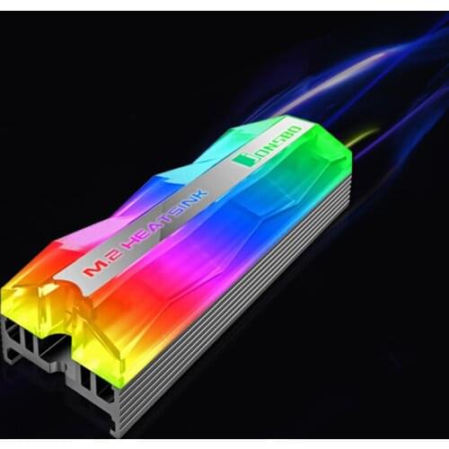 Jonsbo M.2 ARGB Lighting M.2 SSD Heatsink 5V 3Pin Solid State Hard Disk Cooler Radiator Heat Thermal Dissipation Cooling Pad