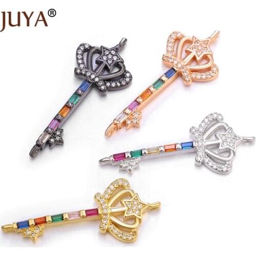 JUYA New Fashion Rainbow Color Crystal Infinity Connectors For Popular Cubic Zirconia Charms Jewelry Making Components Handmade