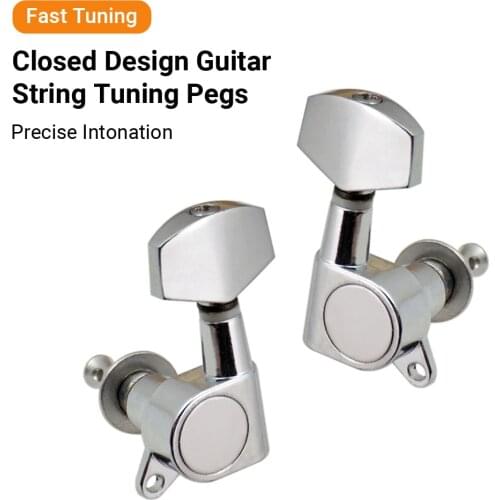 6pcs Sealed Guitar String Pegs Locking Tuners 3L3R Tuning Pegs String Tuners Electric Acoustic Guitar Tuner Machine Heads Knobs