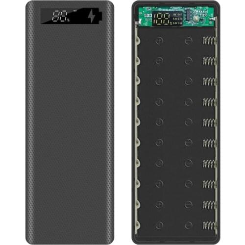 30000mAh Micro Type C Dual USB Ports DIY Powerbank Case 10*18650 Battery Digital Display Power Bank Kit External Charger Box