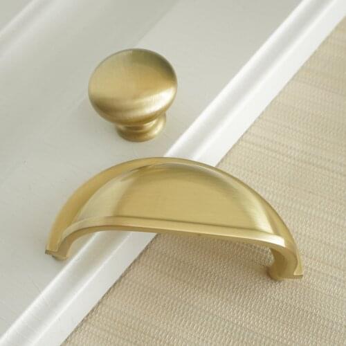 3" Brass Zinc Alloy Door Pull Handles Gold Round Drawer Knobs Kitchen Cabinet Knob Cupboard Handle 76mm Hardware