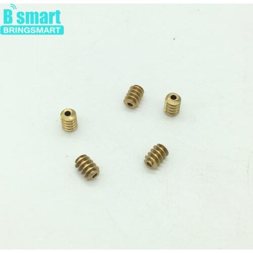 Bringsmart 5pcs M0.5*8 Metal Worm Motor Helical Gear Mini Cylindrical Gear Inner Diameter 2mm Motor Accessories Wholesale