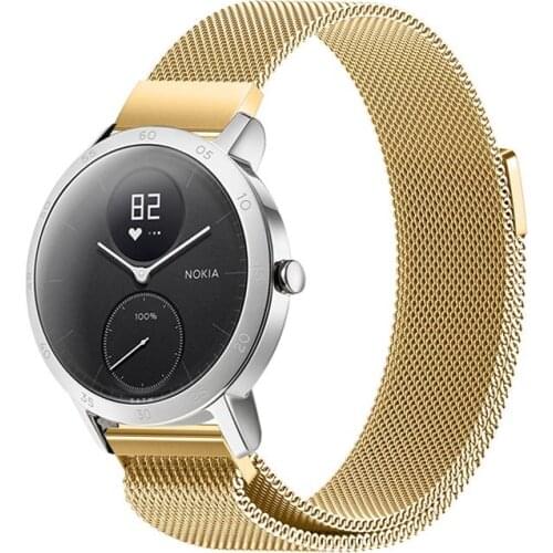 Stainless Steel Milanese Loop Quick Release Wrist Bands for Nokia Withings Steel HR ND998