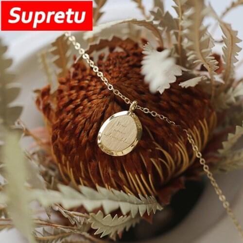 Fashion Girl Letters Necklaces Titanium Steel Plating 18K Gold small gold nugget Pendant Necklace Women Chains Statement Jewelry