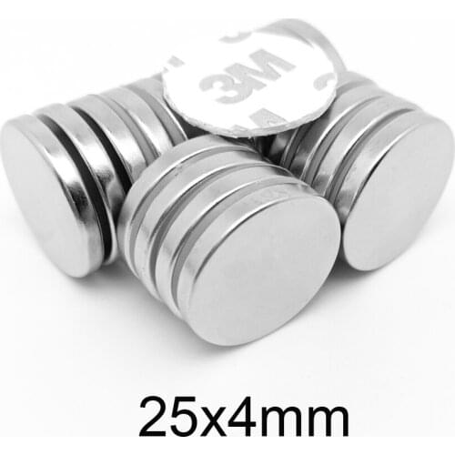 2~30PCS 25x4mm Disc Powerful Strong Magnetic Magnets With 3M Tape 25*4 Round Permanent Magnet 25x4 Rare Earth Magnet