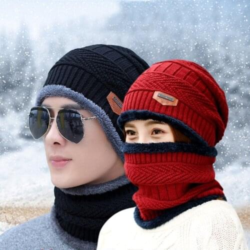 2020 Men Winter Hat Warm fleece Hat Men Cotton Cap Women Hat Thick Bonnet Skullies Beanie outdoor Soft Knitted Beanies hat