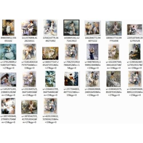 Cross Stitch Embroidery oil drawing girl Cotton Thread Painting DIY Needlework Kits 14CT Winter Home Decoration