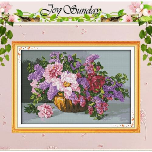 The blossoming flowers Patterns Counted Cross Stitch 11CT 14CT Cross Stitch Set Wholesale Cross-stitch Kit Embroidery Needlework