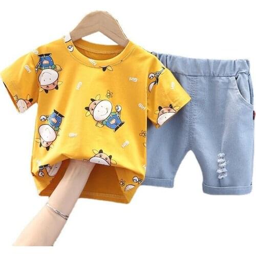 New Summer Cute Baby Girls Clothes Suit Children Boys Fashion T-Shirt Shorts 2Pcs/Sets Toddler Sports Clothing Kids Tracksuits