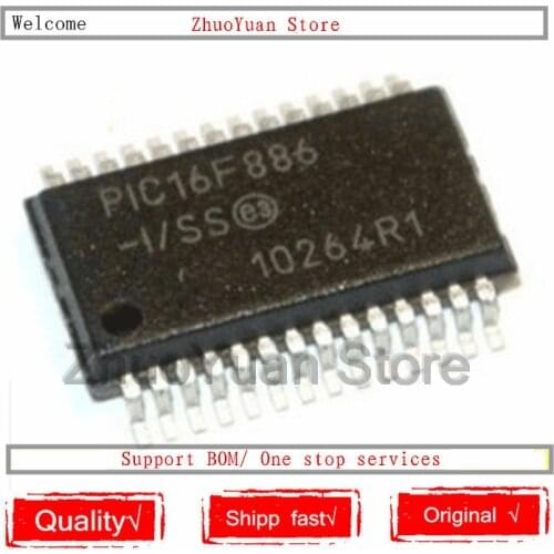 1PCS/lot PIC16F886-I/SS PIC16F886 PIC16F886T-I/SS SSOP28 New original IC chip