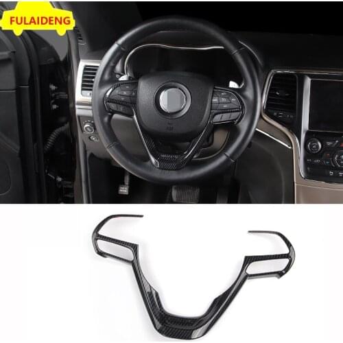 For Jeep Grand Cherokee 2014-2018 Carbon Fiber ABS Car Steering Wheel Control Panel Button Cover Trim Car Styling Accessories