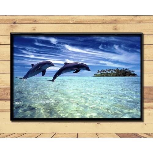 Dolphin Lovely Marine Animal (24) Wall Posters Prints Silk Art Painting For Home Wall Bedroom Decor