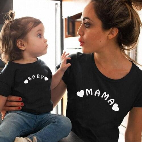 Mother Daughter Matching T Shirt Mom Kids Printed Clothes Fashion Family Matching Clothes Summer Mommy And Me Clothes