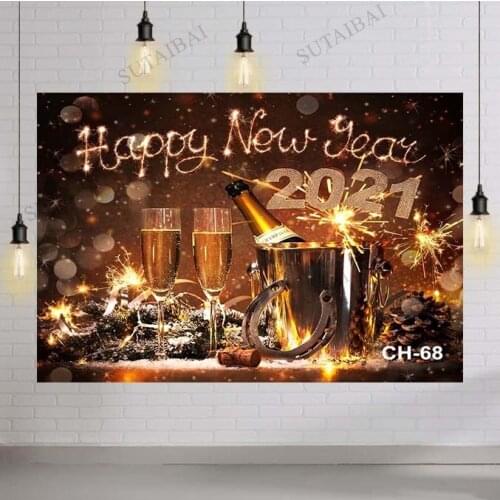 Christmas Backdrops for Photography 2021 New Year Vintage Clock Background Photo Studio Props Glitter Stars Decorations Props