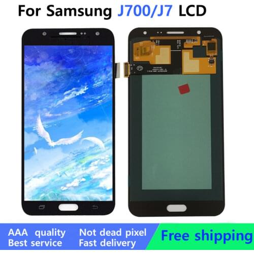 Coreprime Replacement LCD For Samsung Galaxy J7 J700 J700F LCD Display with Touch Screen Digitizer Assembly with frame + Tools