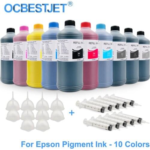 1000ML Universal Refill Pigment Ink For Epson SureColor P10000 P10070 P10080 P20000 P20070 P20080 Printer (10 Colors Options)