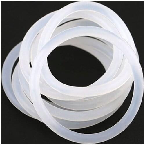 20pcs Food Grade Silicone O-Ring OD 5-80mm White Rubber Seal Ring Thickness 2/2.4mm Waterproof And Heat-Resistant