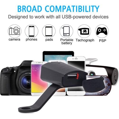 Motorcycle USB Adapter Handlebar Mirror Mount 12V USB Charger Motorbike Mobile Phone Charging Adapter