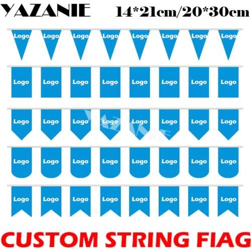 YAZANIE 14*21cm/20*30cm/30*40cm Custom Logo String Flag Custom Hunting Flag for Party Event Advertising Decoration Promotion