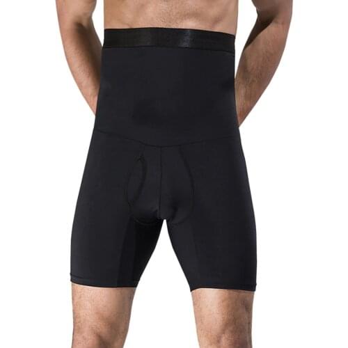 High Waist Men Bodysuit Shaper Pants Slimming Compression Double Layers Quick Dry Body Shaper Stomach Abdomen Girdle Underwear