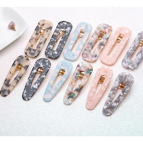 1pcs Fashion New Products Womens Retro Hairpin Marble Pattern Color Matching Ladies Girls Simple Hair Accessories Side Clip