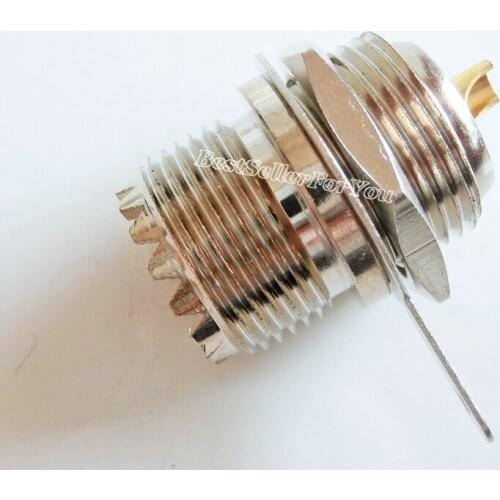 1Pcs Connector UHF Female SO239 Jack Nut Bulkhead Cup Solder Panel Mount StraightBrass